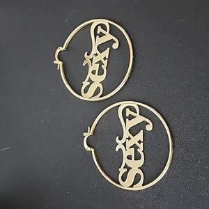 Gold Steel SEXY Hoop Earrings New